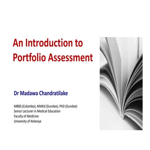 Guest Lecture: May 2015; An Introduction to Portfolio Assessment