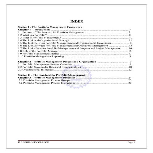 Portfolio management