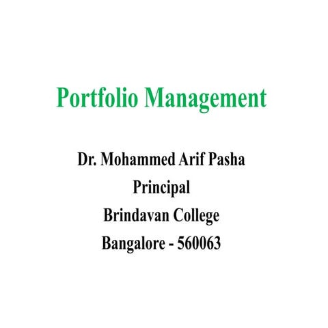 Portfolio management
