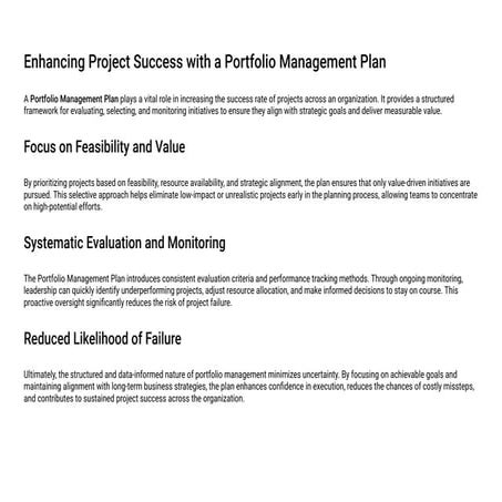 Can a Portfolio Management Plan help reduce project failure?