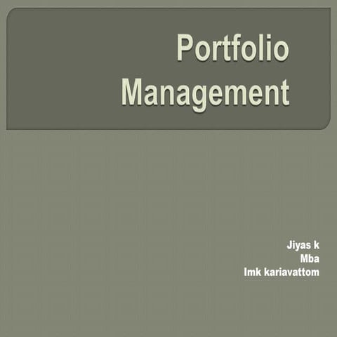 Portfolio management ppt