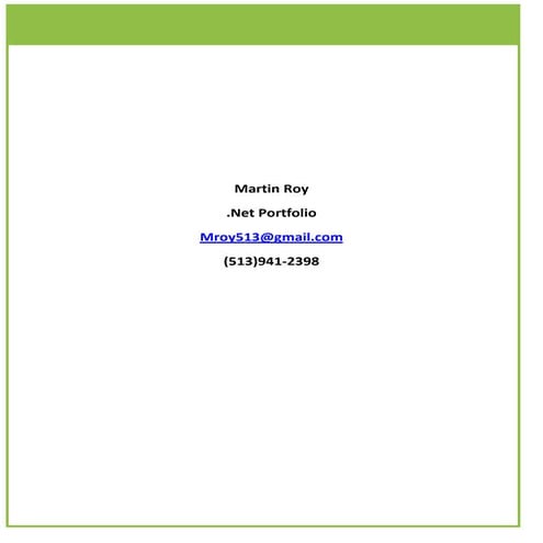 Portfolio Martin Roy