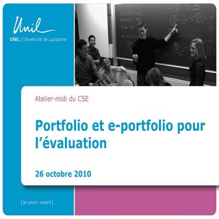 Portfolio pour l'évaluation des app...
