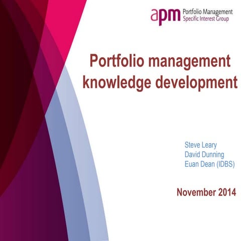 Portfolio management knowledge development