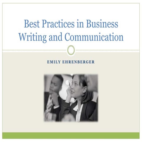 Best Practices in Business Communication 