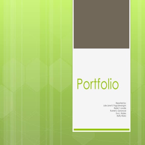 Portfolio For Assessment