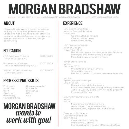 Portfolio resume copy