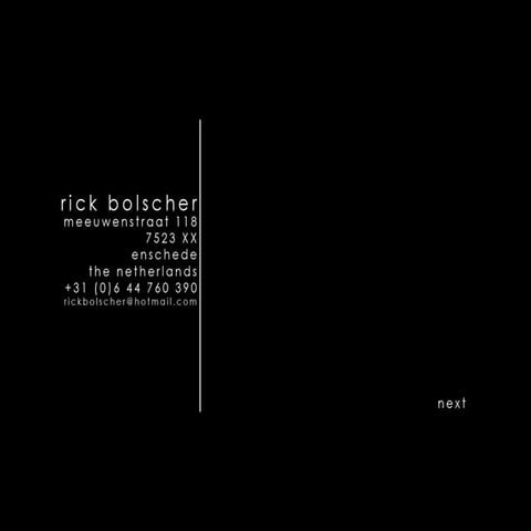 P O R T F O L I O R I C K B O L S C H E R | PPT