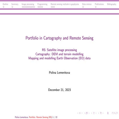 Portfolio in Cartography and Remote Sensing | PPT