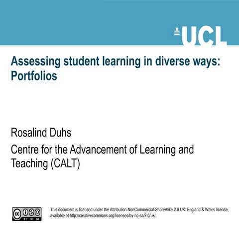 Assessing student learning in diverse ways: Portfolios