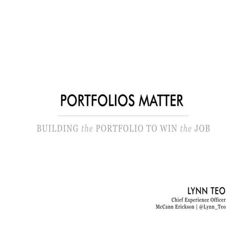 UX Portfolios Matter