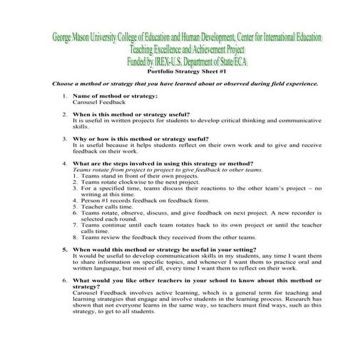 Portfolio  Strategy  Sheets