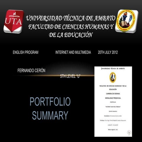 Portfolio summary internet and multimedia