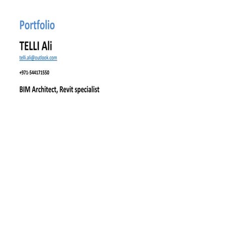 Portfolio Telli ali BIM Architect