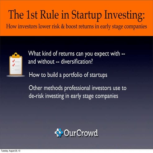 The 1st rule in startup investing: How investors lower risk and boost returns...