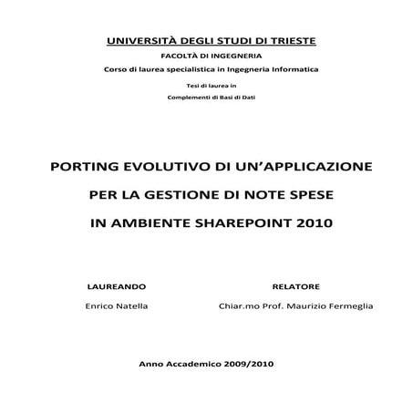 Porting evolutivo di un’applicazione per la gestione di note spese in ambient...