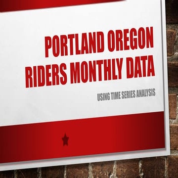 Portland oregon riders monthly data Using R