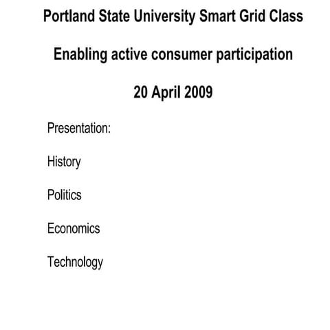 Portland State University Smart Grid Class