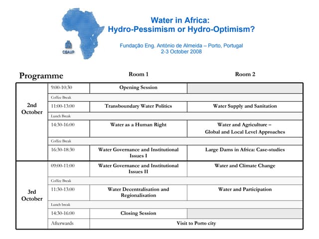 Porto Water Conference Programme