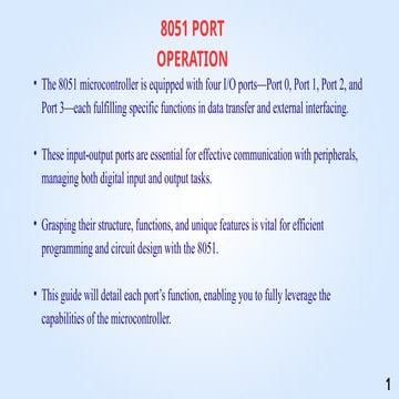 8051 Microcontroller I/O ports | PDF