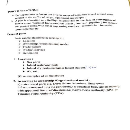 Port operations.pdf for Port organization | PDF