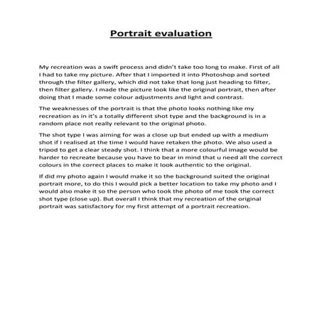 Portrait evaluation