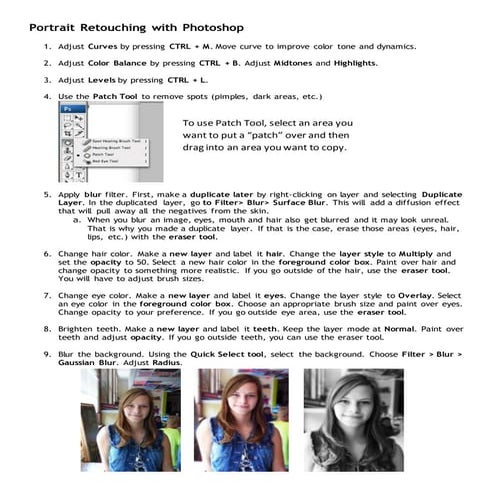 Portrait retouching with photoshop