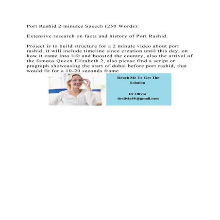 Port Rashid 2 minutes Speech (250 Words)Extensive research on f | DOCX