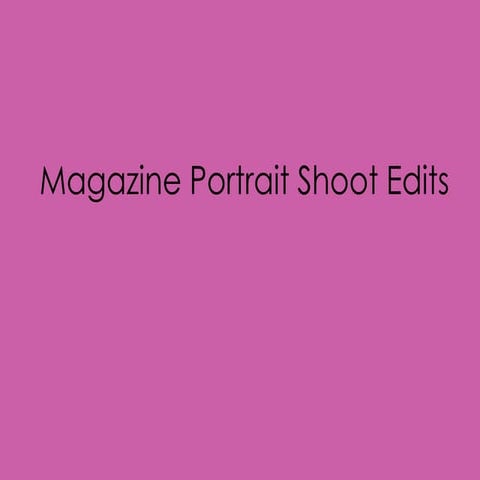 Portrait Shoot PowerPoint