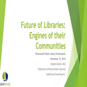 Portsmouth public library evening presentation