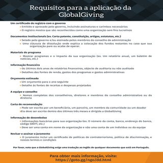 Requisitos para aplicação da Global...