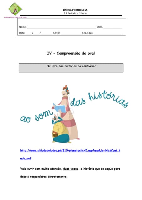 Português páscoa-1ºano oral