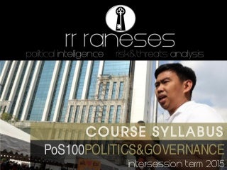 POS100 Raneses - Syllabus - ADMU Intersession2015