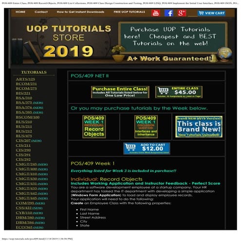 POS/409 ENTIRE CLASS UOP TUTORIALS