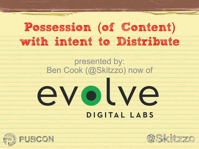 Possession (of Content) with Intent to Distribute