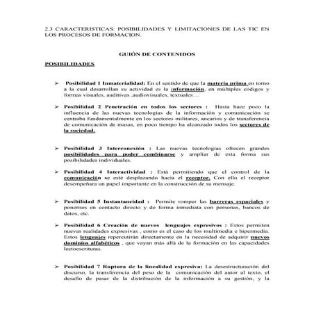 Posibilidades y limitaciones