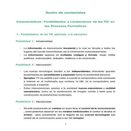 Posibilidades y limitaciones a 2