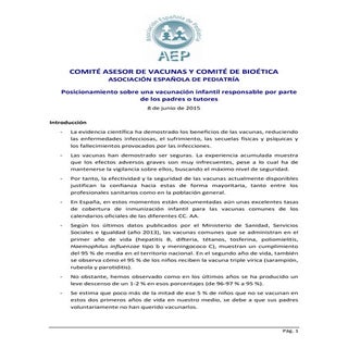 Posicionamiento sobre una vacunació...