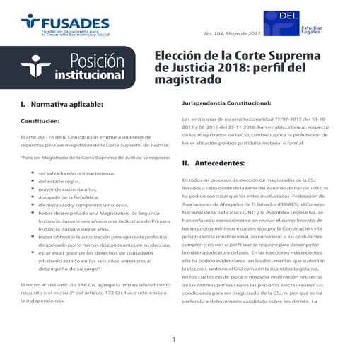 Elección de la Corte Suprema de Justicia 2018: perfil del magistrado