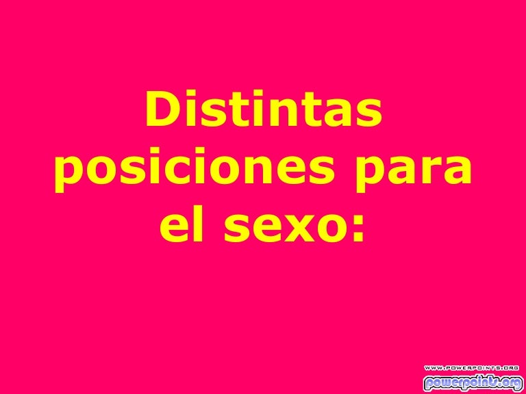PoSicionES dE SexO