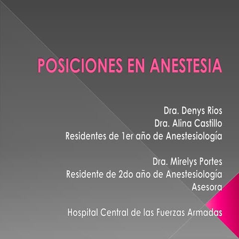 Posiciones En Anestesia