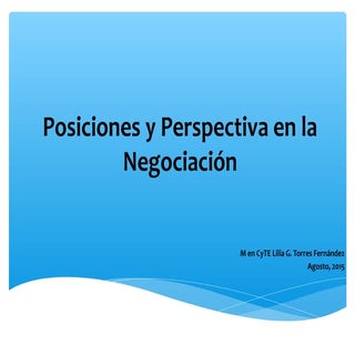 Posiciones y perspectiva en la nego...