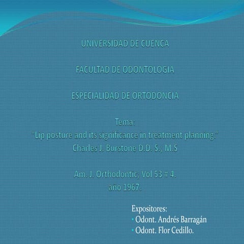Posicion labial y su significado en el plan de tratamiento