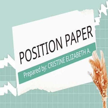 POSITION PAPER ENGLISH FOR PURPOSES IN GRADE 12