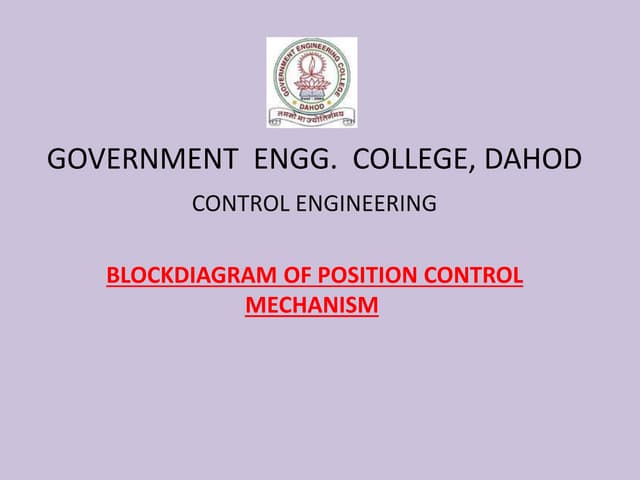 Position control system block diagram