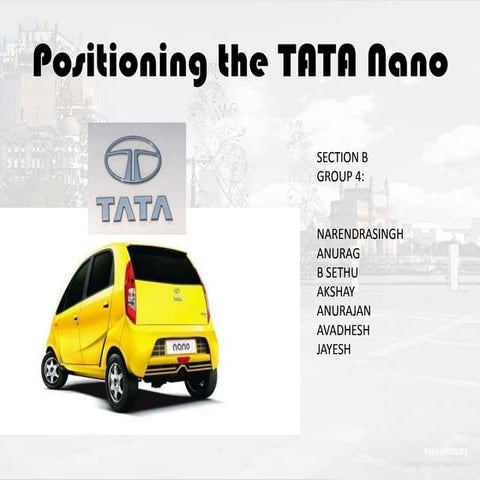 Positioning of TATA Nano