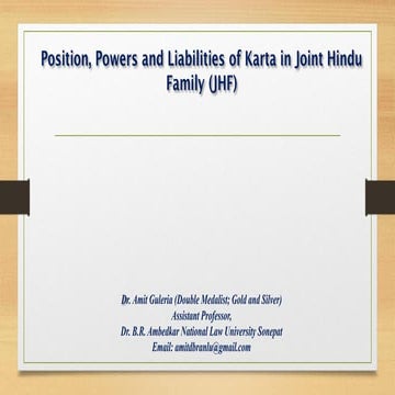 Position of Karta in JHF