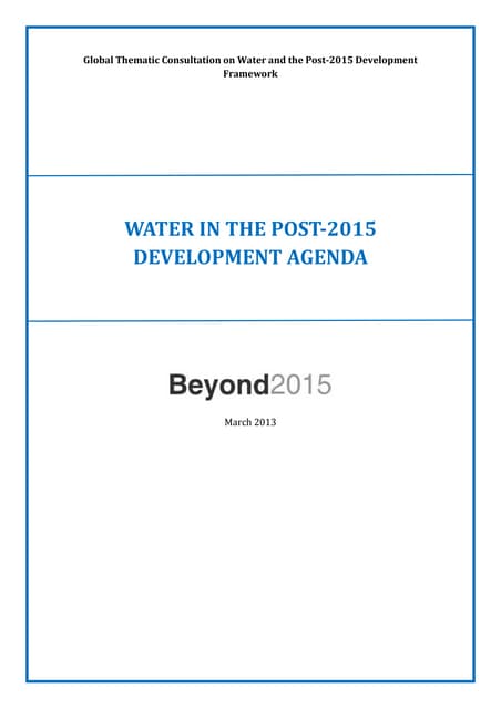 Position paper water