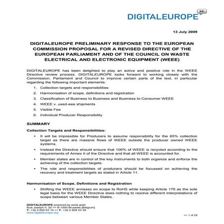 DigitalEurope Position Paper WEEE Recast
