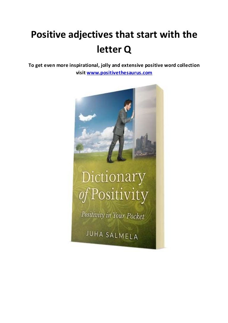 List Of Adjectives Positive Adjectives That Start With Q